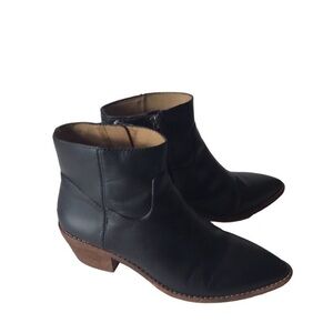 Madewell Black Leather Ankle Boots